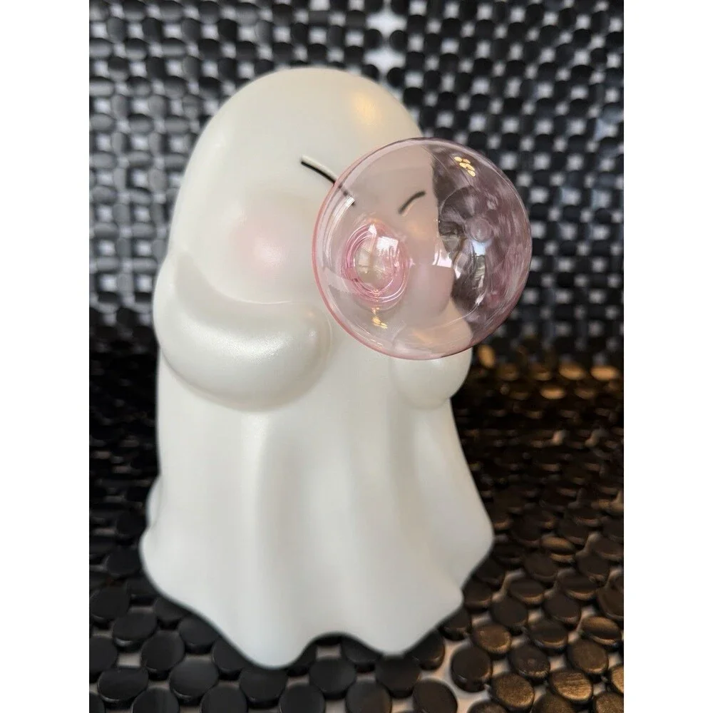 Blow Mold Ghost Squinty Eyes Blowing Bubble Halloween Viral TikTok Kitsch D.G